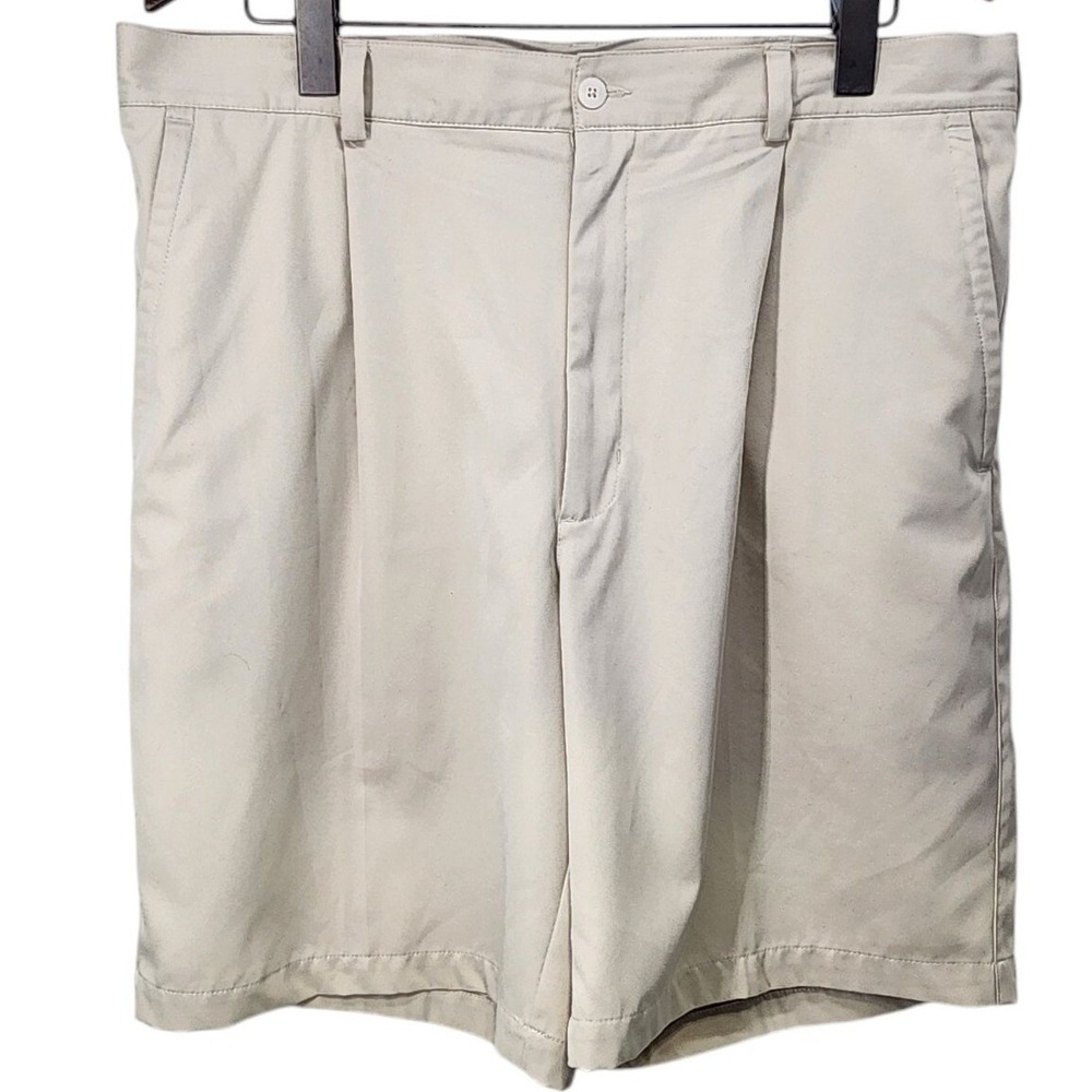 Nike Golf Shorts Mens 36 Beige Pleated Nike Fit Dry Performance Athletic 198589
